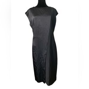 BOSS Hugo Boss Black Mixed Media Sheath Shift Career Office Dress Business Sz 8